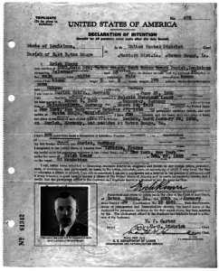 Einbürgerungsantrag von Erich Knurr aus dem Jahre 1939