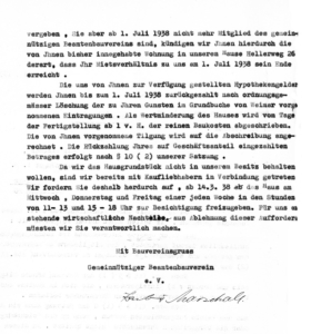 Die Restriktionen gegen Juden machen auch keinen Halt vor Emil Fischer: Er verliert das Recht, das von ihm bewohnte Haus im Hellerweg 26 zu erwerben und muss es innerhalb kurzer Zeit räumen.